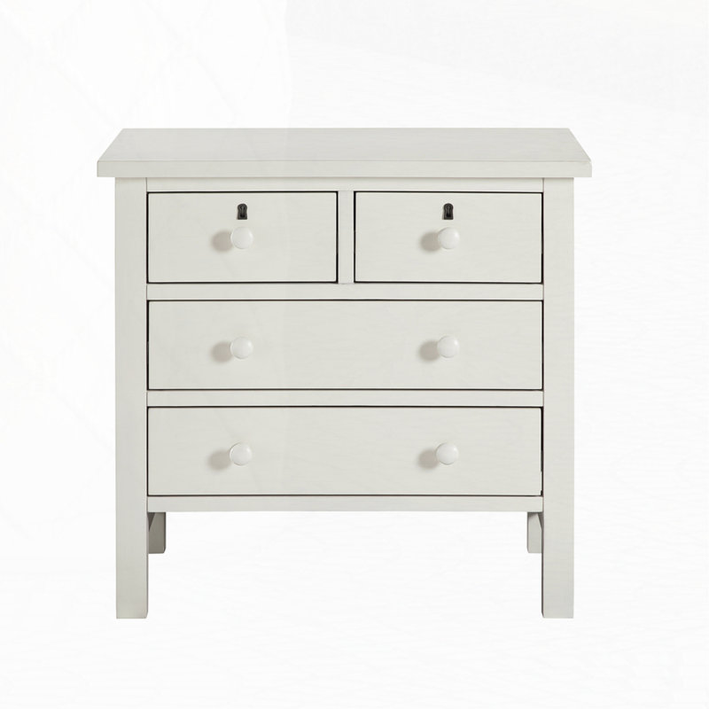 4-Drawer Storage Nightstand, Antique White