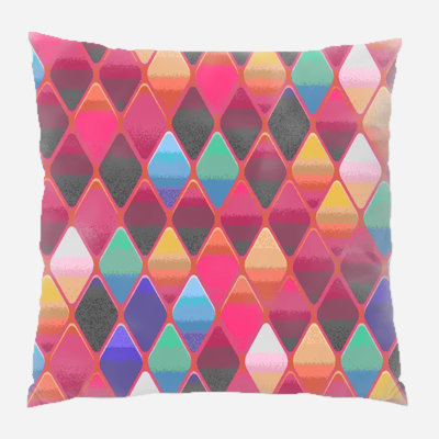 Abstract Geometric Microsuede Reversible Throw Pillow