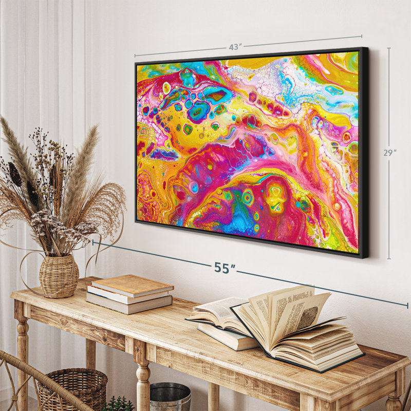 Marbre fluide, impression sur toile abstraite, H 29 po x l 43 po