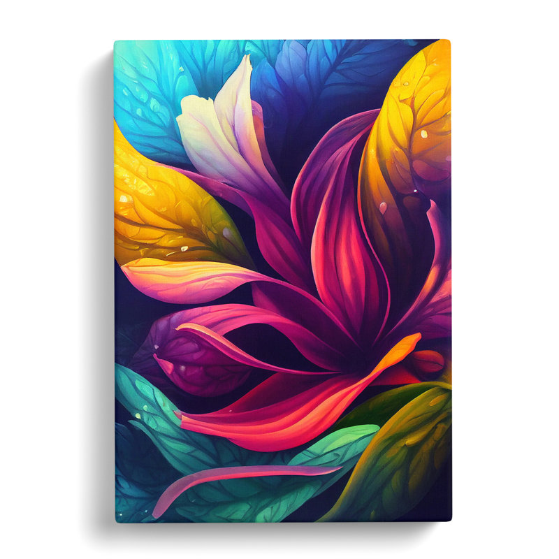 XV1022-4929X Vibrant Flowers No.4 - Print, Wrapped Canvas, 60cm H x 40cm W, No Matte