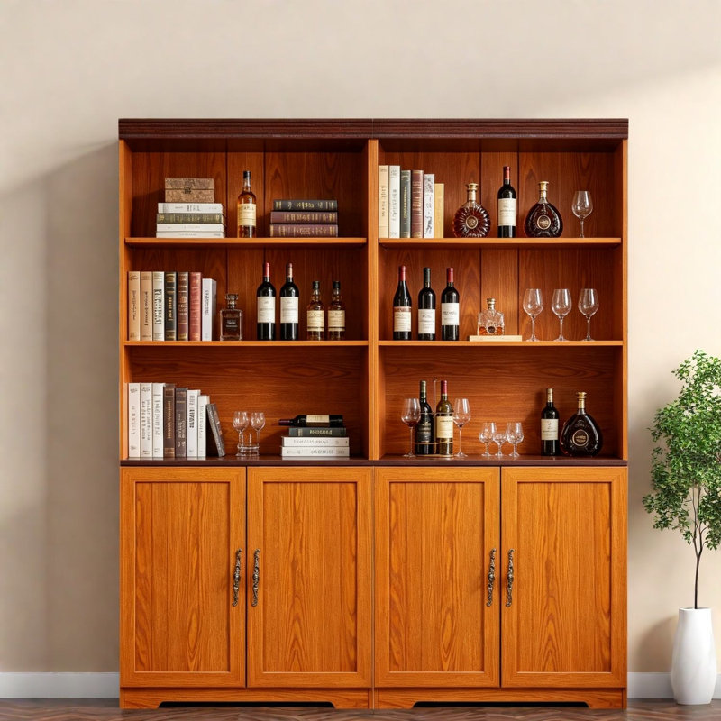 Grandes bibliothèques avec rangement, armoire de maison rustique réglable en bois aggloméré