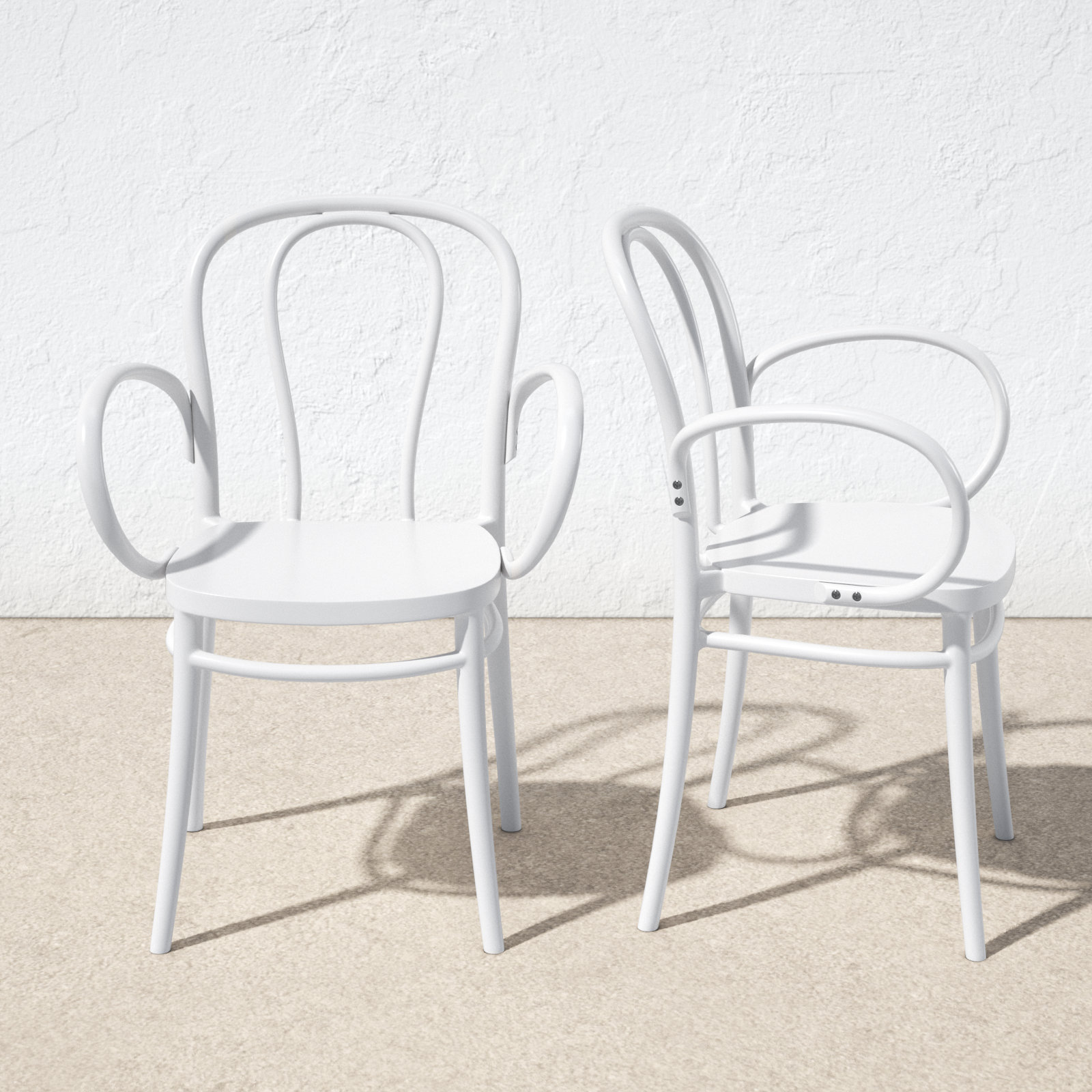 Farrah Stacking Patio Dining Armchair, White