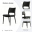 Chaise de salle à manger moderne en cuir noir avec support en métal (ensemble de 2)