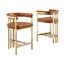 Tabouret Leathaire avec structure en chrome mat-396347920