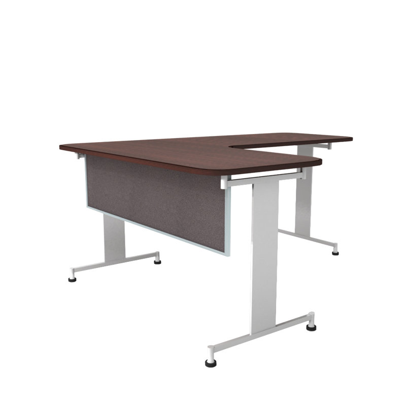 Panneau de modestie acoustique fixé au bureau, H 24 po x l 30 po x P 0,63 po, Ardoise, Aluminium