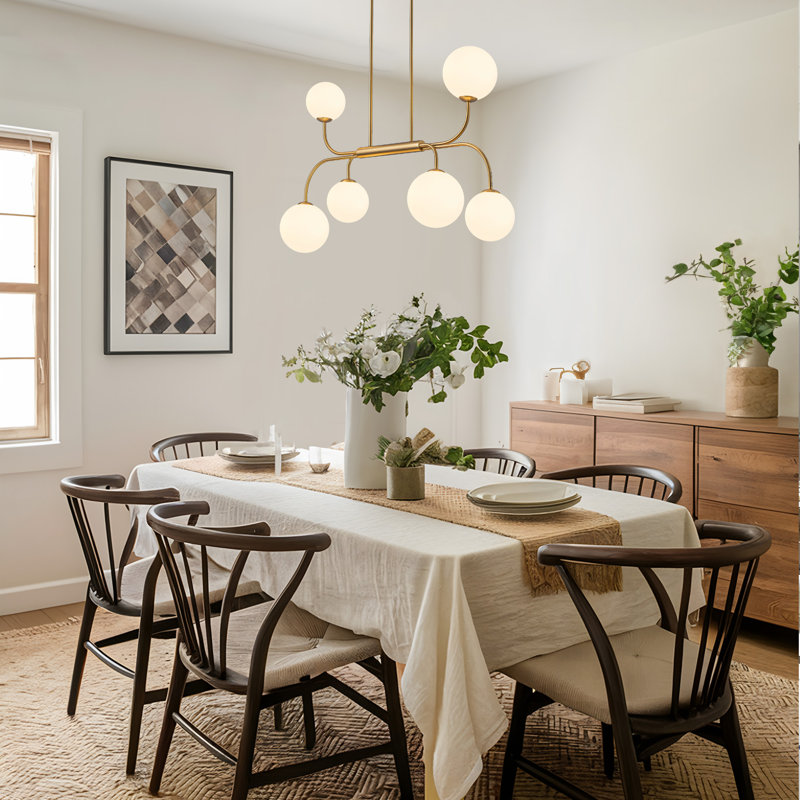 6-Light Dimmable Sputnik Modern Linear Chandelier