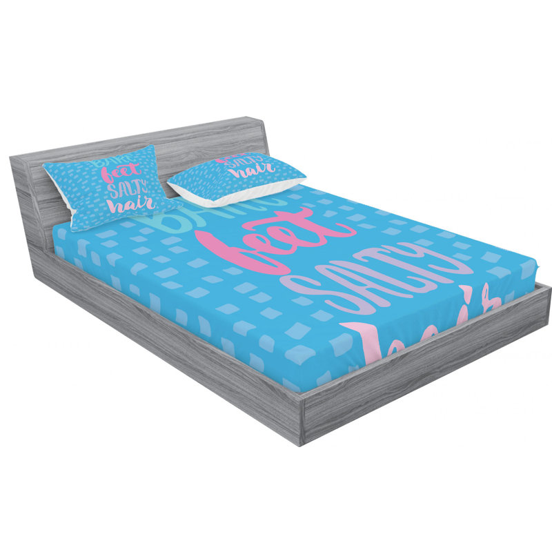 Microfiber Geometric Sheet Set, Queen Sheet Set with Fitted Sheet
