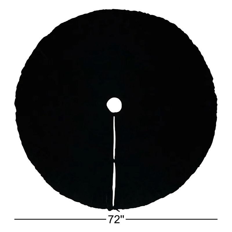 Jupe d'arbre de Noël en velours noir Vickerman, H 1 po x l 72 po, Noir