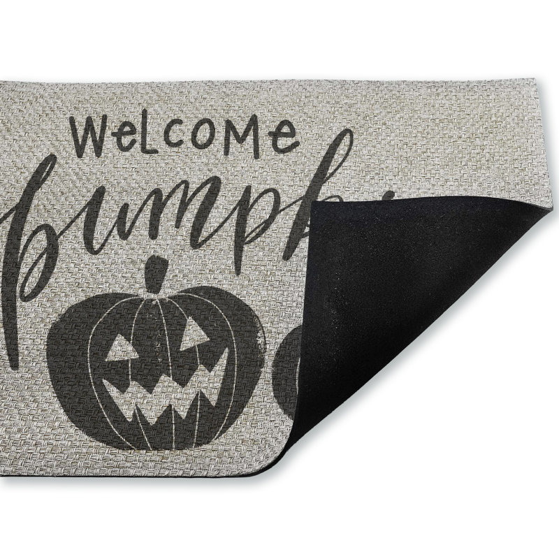 Tapis de porte d'extérieur Welcome Pumpkin Minimal, design par Caverly Smith, 18 po x 30 po