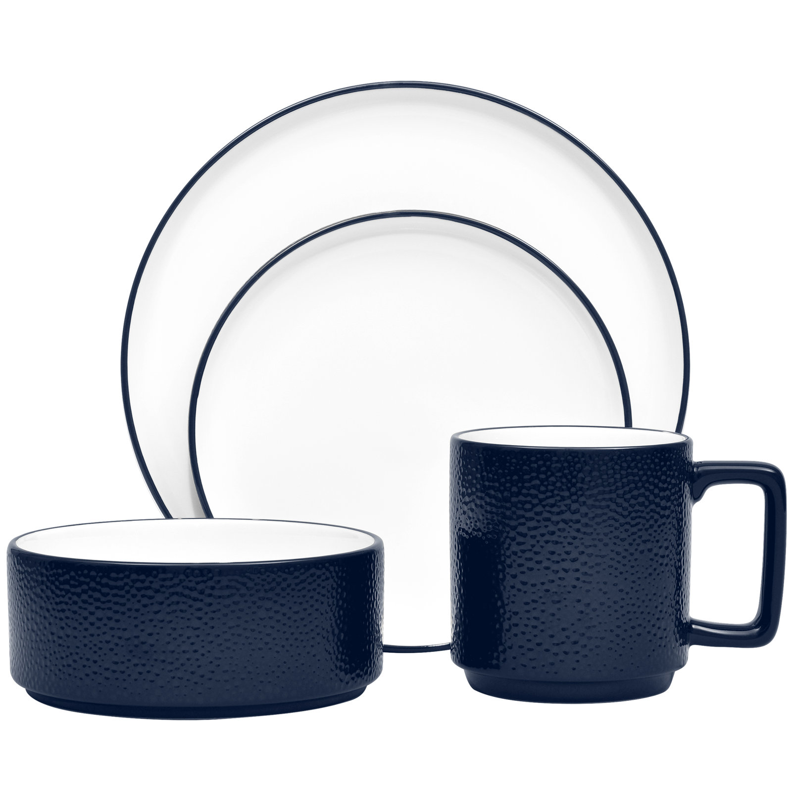 Noritake Colortex Stone 4-Piece Place Setting, Service for 1, Navy
