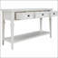 Console de style rétro classique avec trois tiroirs supérieurs et une tablette inférieure de style ouvert, facile à assembler (blanc antique)-195718414