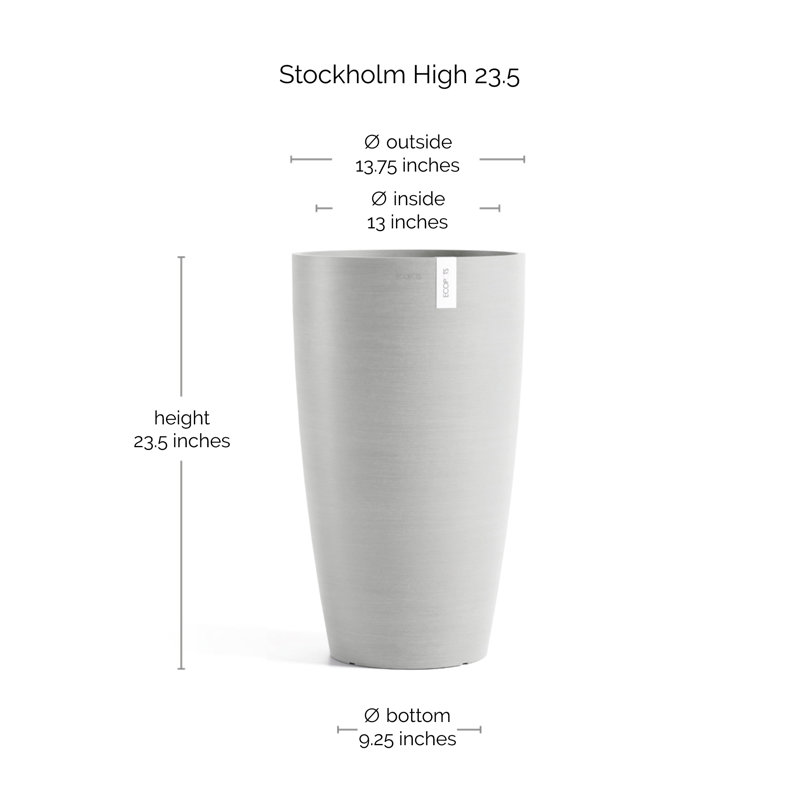 Pot Planter, White Gray
