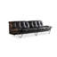 Canapé modulaire noir en cuir véritable-129159962