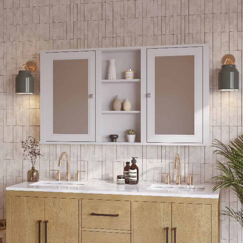 Charlotte 54" W Medicine Cabinet In White, 54"