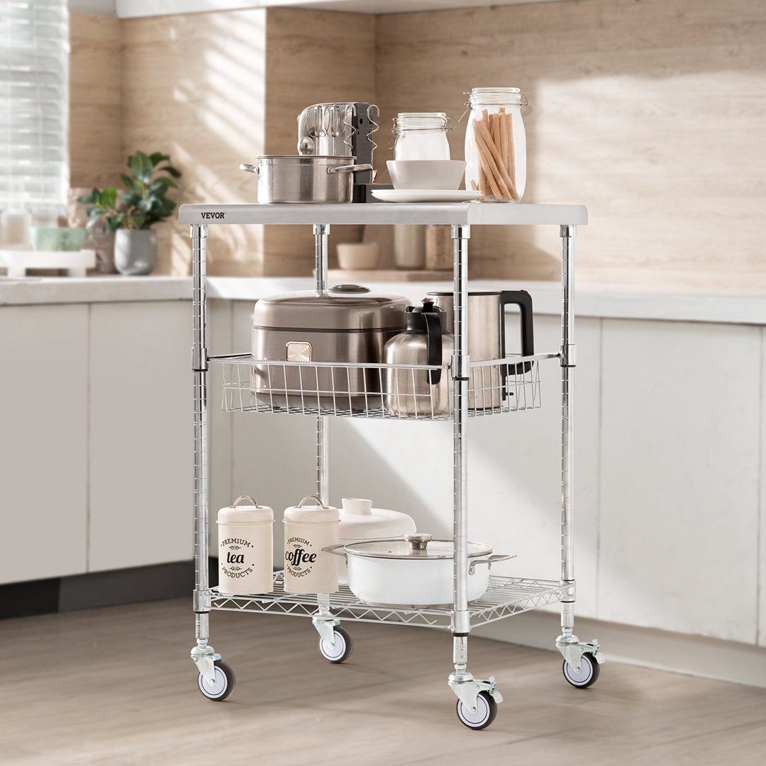 36.6'' H x 24'' W Utility Cart with Wheels