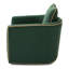 Fauteuil d'appoint pivotant moderne, capitonné vert pour espaces compacts