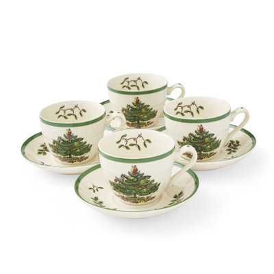 Spode, Christmas Tree - Teacups & Saucers Set