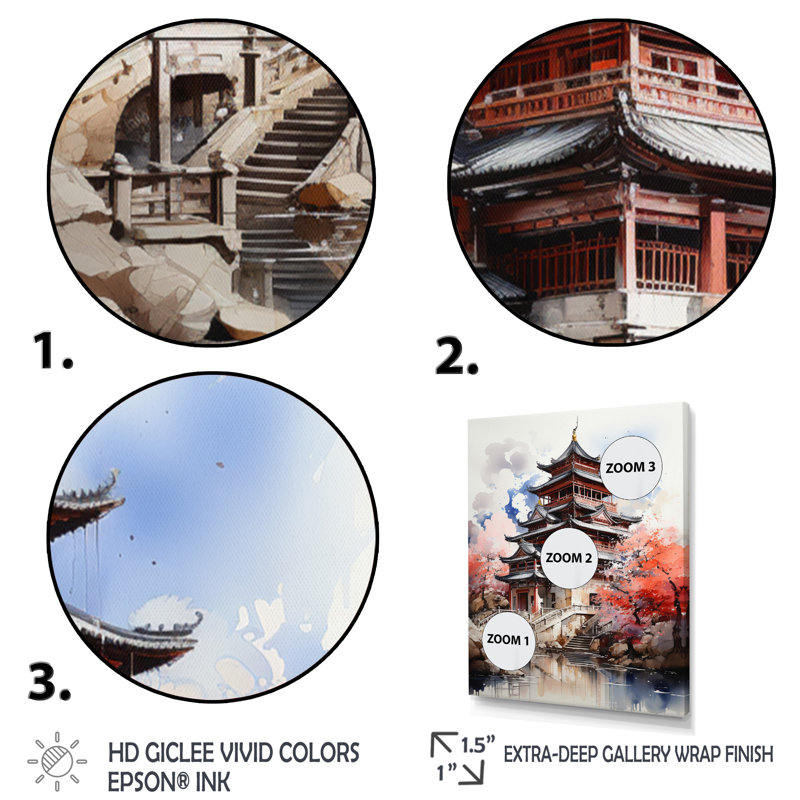 Hansina China Art Forbidden City I - reproduction d'art, H 20 po x l 12 po x P 1 po, Cadre photo argenté