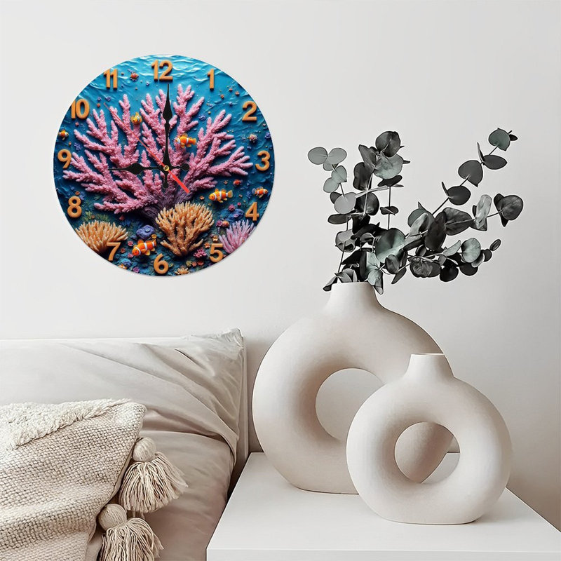 Ocean Coral Reef Clock Wall Decor