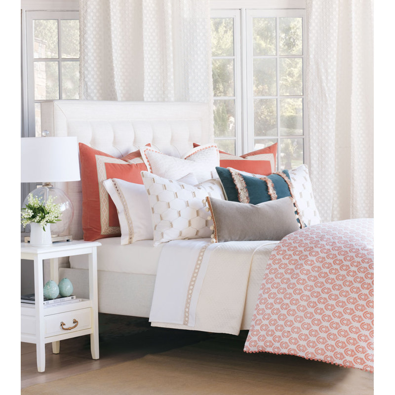 Ophelia Ivory Egyptian Certified Cotton Reversible Modern & Contemporary Coverlet / Bedspread, Super King Coverlet