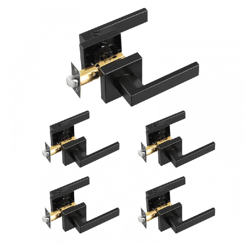 Passage Door Handle Matte Black Door Lever Interior Reversible Lever