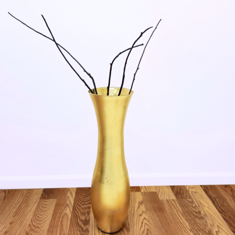 GALA 28" Solid Gold Gilded Glass Urn Vase