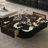 Black,White Genuine Marble Rectangular Coffee Table Sets
