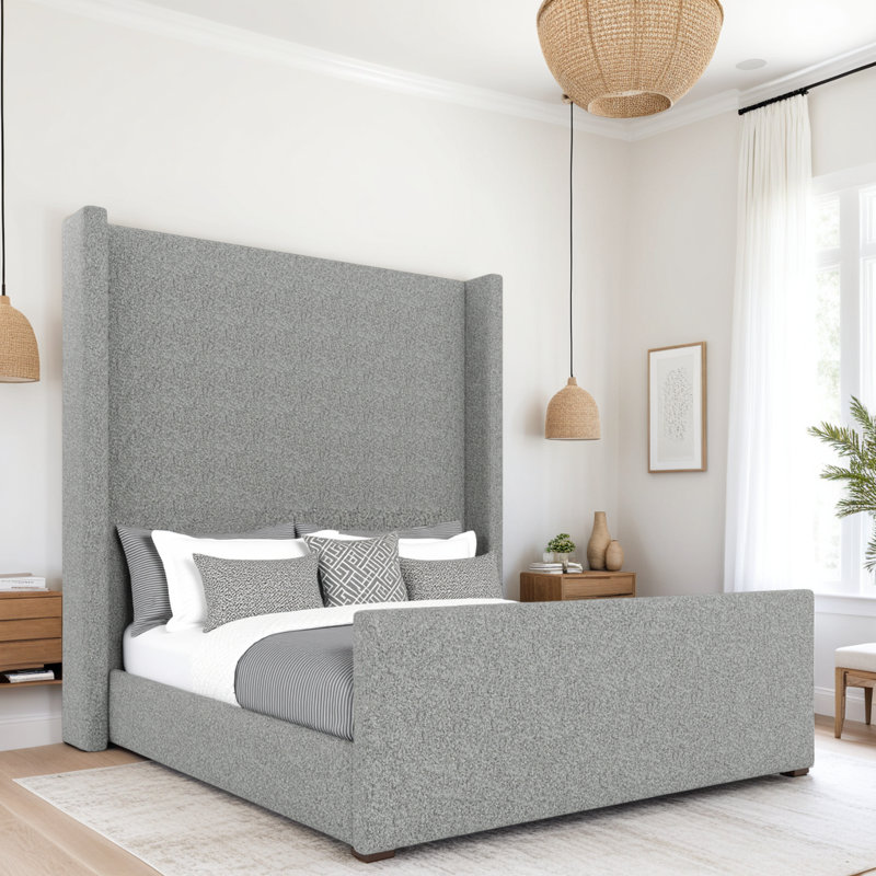 Aylet Luxe Footboard High Bed, Queen, Boucle Oyster