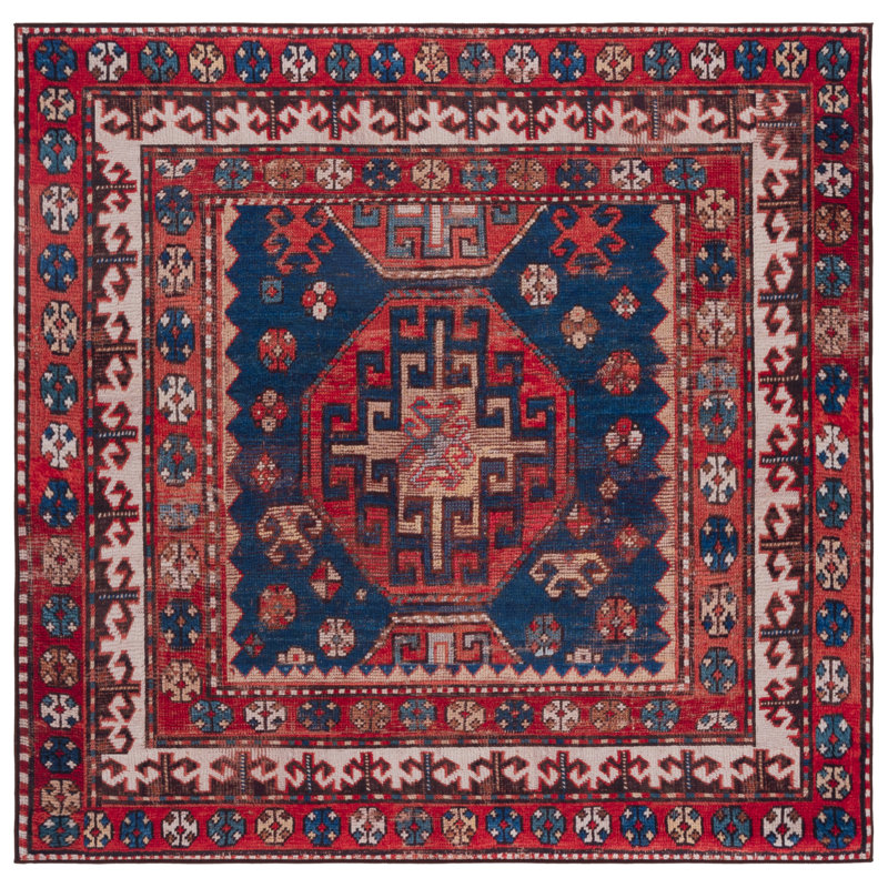 Annliese Performance Machine Washable Oriental Rug, Square 6'