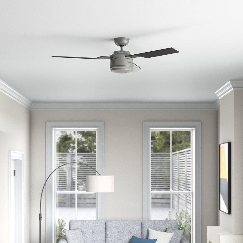 52" Cabo Frio 3 - Blade Outdoor Standard Ceiling Fan with Wall Control, Antique Pewter