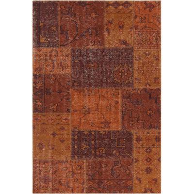 Fusion Wool Southwestern Area Rug in Orange