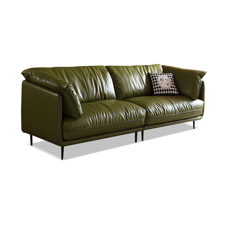 Canapé modulaire 86,61 po en cuir véritable vert