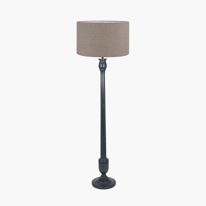 163cm Traditional Floor Lamp, Beige, Satin