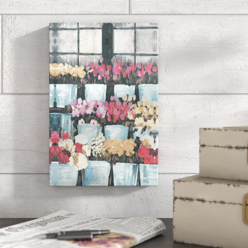 Magasiner les fleurs de fenêtre-impression sur toile