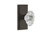 Grandeur Carré Plate Privacy with Biarritz Crystal Door Knob