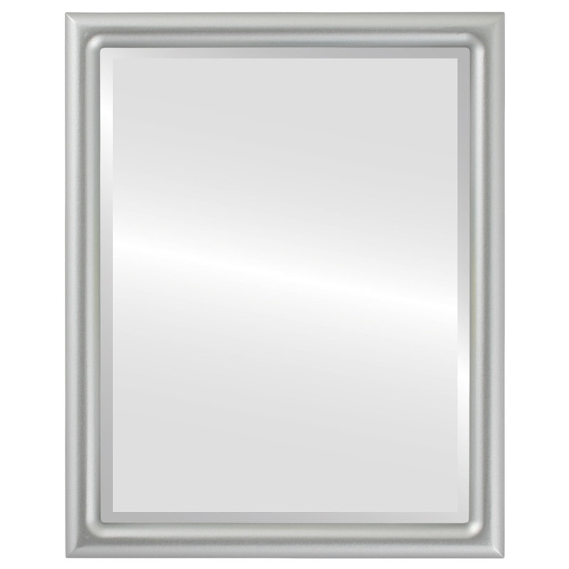 Miroir d'appoint Rowles, Jet argenté, 21,375 po x 17,375 po
