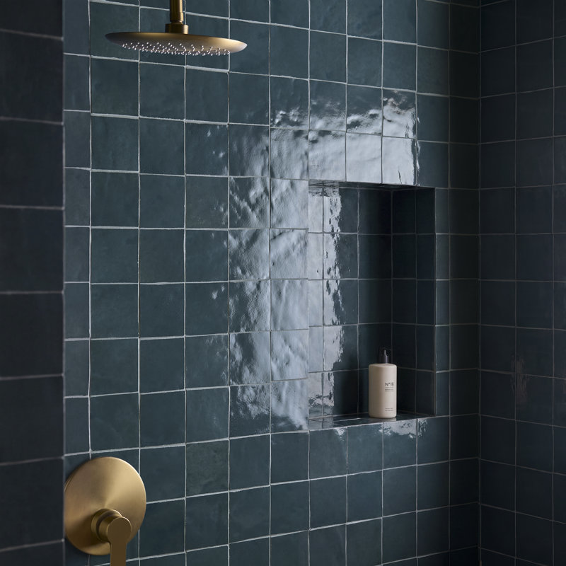 Virello 4x4 Glossy Ceramic Wall Tile, Coastal Blue