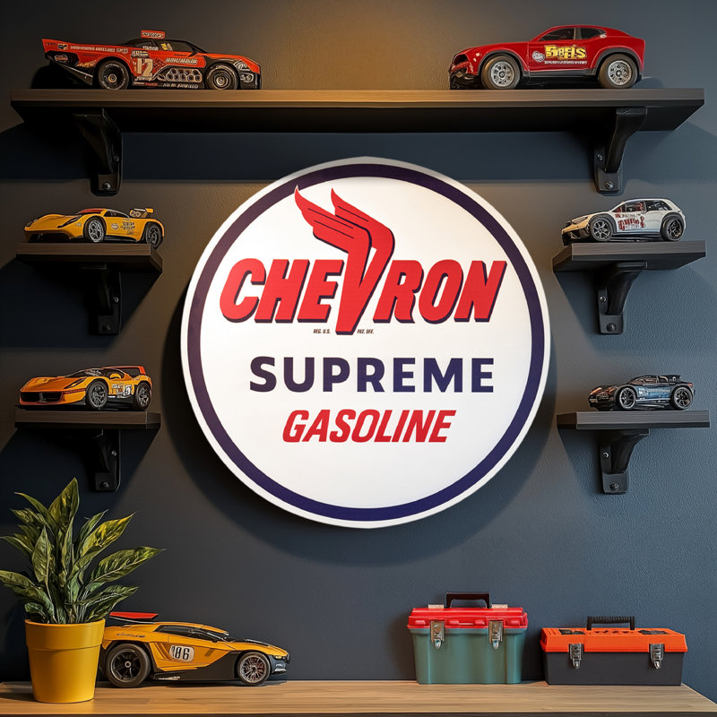 «American Art Decor» Chevron suprême en métal 30 po - enseigne murale rétro classique