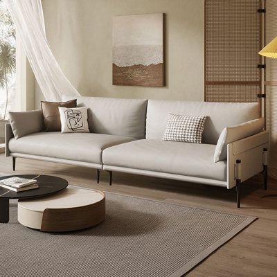 Creamy white Genuine Leather Modular Modern sofa