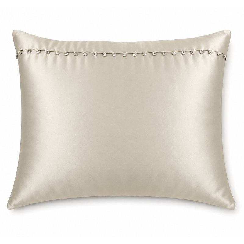 Silk Crystal Button Sham, Ivory