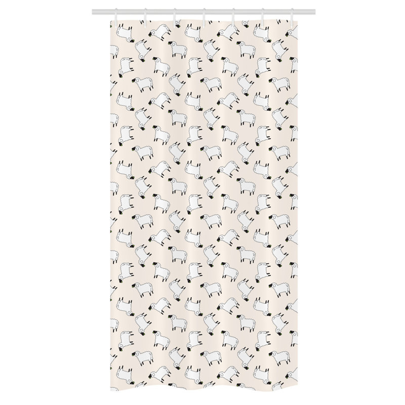 Mastic Geometric Shower Curtain with Hooks Included, 36" W x 72" L
