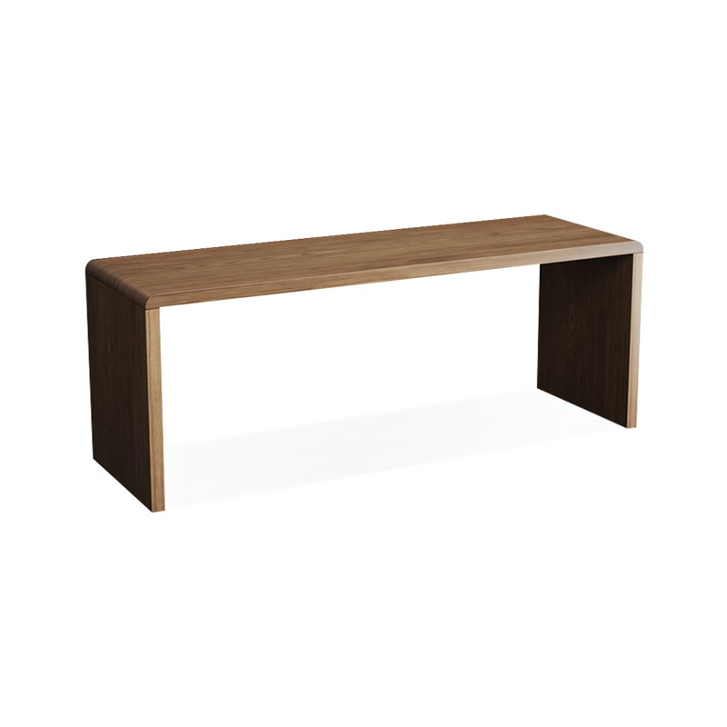 Brown Rectangular Solid Wood desk, 29.53" H x 86.61" W x 23.62" D