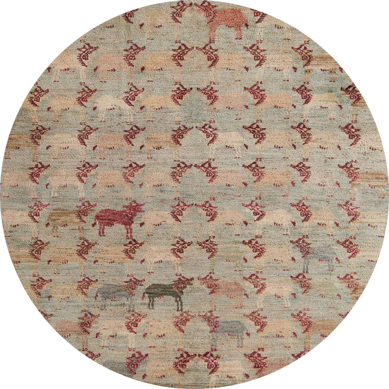 Abstract Indoor Rug, Round 8'