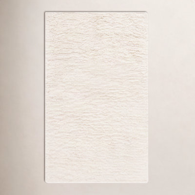 Abriel Ivory Solid Hand-Woven Wool Rug