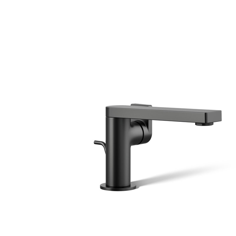 Composed Single-Handle Bathroom Faucet with Drain Assembly, Matte Black
