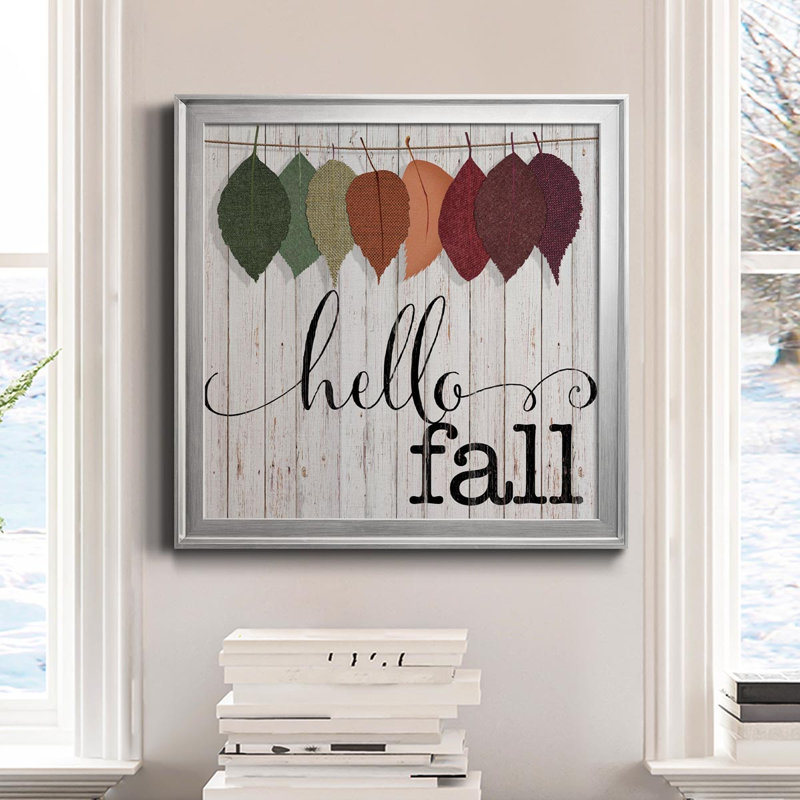 «Hello Fall», reproduction d'art textuel sur toile encadrée, Argent, H 22,5 po x l 22,5 po x P 1,5 po