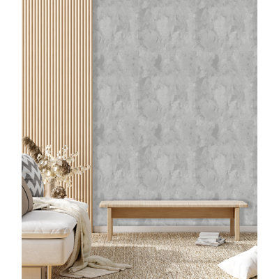 Argent, gris, fausse lattes scintillantes, planches de bois, aspect bois, papier peint moderne en relief, papier peint à rayures, papier peint à rayures foncées, double rouleau