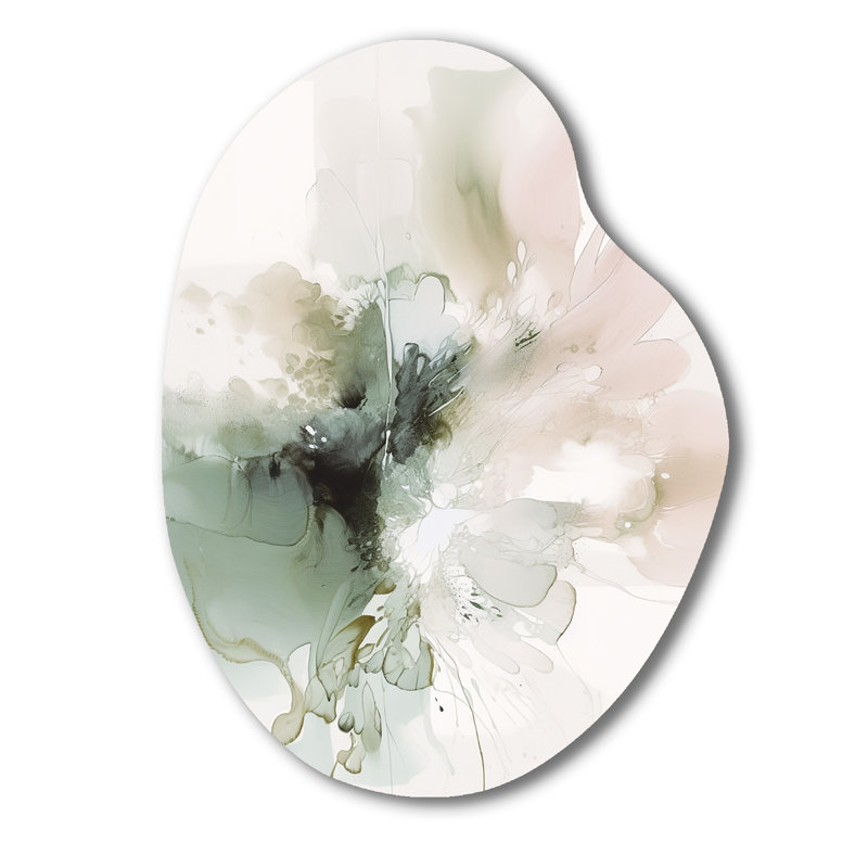 Chett - Impressions métalliques de forme irrégulière en marbre, art mural asymétrique vert en métal, H 30 po x l 22 po