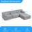 Mercer41 100.4” Velvet L-Shaped Modular Cloud Couch with Reversible Ottoman,4 Seater Button Ring Tufted Combination Sofa for Living Room-1036517337