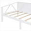 Structure de lit de jour en bois massif à double usage Clean Timeless Silhouette, blanc pur pour la chambre à coucher et le salon-174153841-174153842